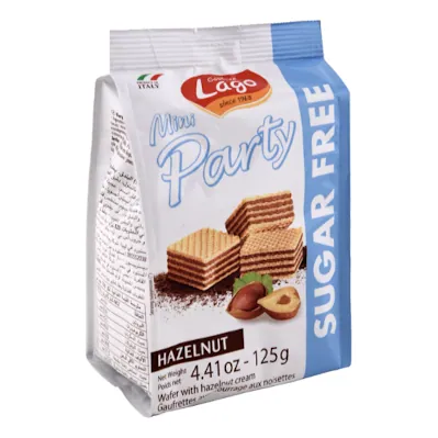 Gaufrettes mini Noisette sans sucre PARTY LAGO 125 g