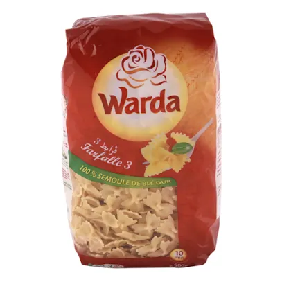 Pâte farfalle n*3 LA ROSE BLANCHE le paquet de 500 g