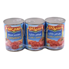 Sauce tomate pelée cubée SICAM 3 x 400 g