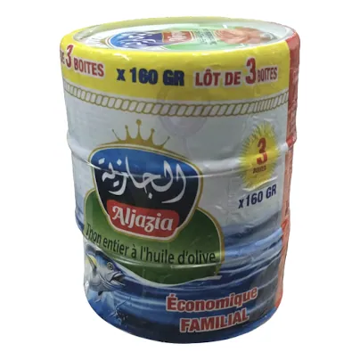 Thon entier à l'huile d'olive EL JAZIA Lot de 3 x 160 g