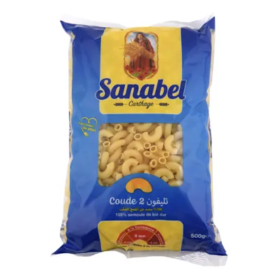Pâtes coude n°2 SANABEL CARTHAGE le sachet de 500 g