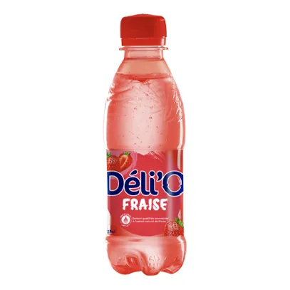 Eau gazéifiée fraise DELICE DELI'O 250 ml