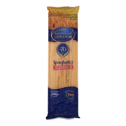 Pâte spaghetti n°2 L'EPI D'OR le sachet de 500 g