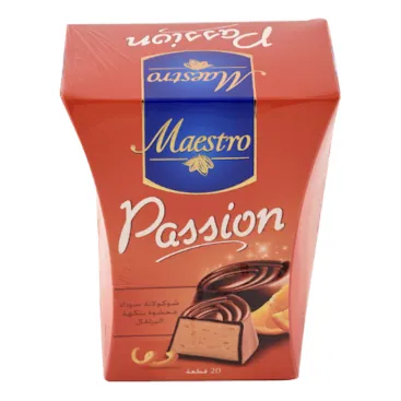 Chocolat noir Fourré orange PASSION 20 pièces