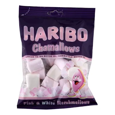 Bonbon chamallows rose et blanc HARIBO 70 g