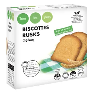 Biscottes nature sans sel ajouté TOUS LES JOURS 280 g