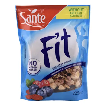 Céréales sans sucre Fit cranberry-myrtille SANTE 225 g