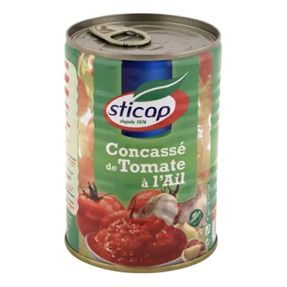 Sauce tomate concassée A l'ail STICAP 400 g