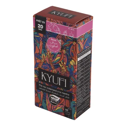 Thé noir soluble Menthe-Avec sucre KYUFI 10 x 7,5 g