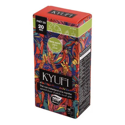 Thé noir soluble Menthe- Sans sucre KYUFI 10 x 0,9 g