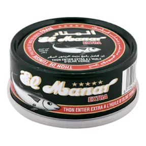 Thon entier frais à l'huile d'olive EL MANAR la boite de 160 g