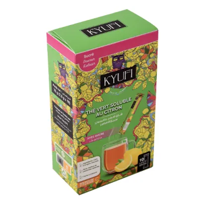 Thé vert soluble Citron-Avec sucre KYUFI 10 Sachets