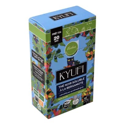 Thé noir soluble Bergamotte-Sans sucre KYUFI 10 Sachets