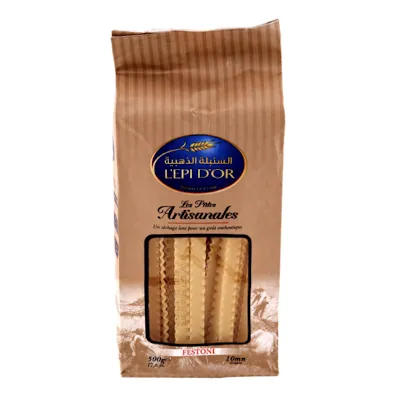 Pâte tradiotionnelle festoni L'EPI D'OR le paquet de 500 g