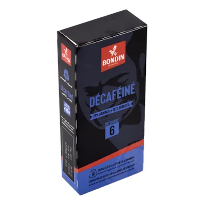 Café 70% arabica-30% robuste Décaféiné BONDIN 10 x 5 g