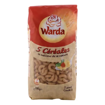 Pâte coude n°2 - 5 céréales LA ROSE BLANCHE le paquet de 500 g