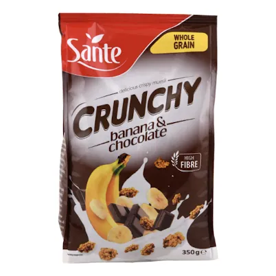 Céréales Crunchy banane et chocolat SANTE 350 g