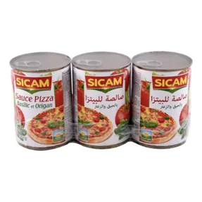 Sauce pizza Au basilic et origan SICAM 3 x 400 g