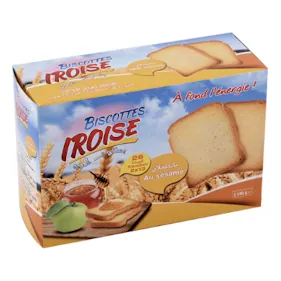 Biscottes au sésame avec sel IROISE 240 g