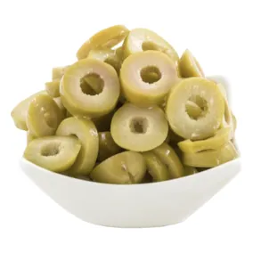 Olives vertes slices Conditionné (e) par 100 g