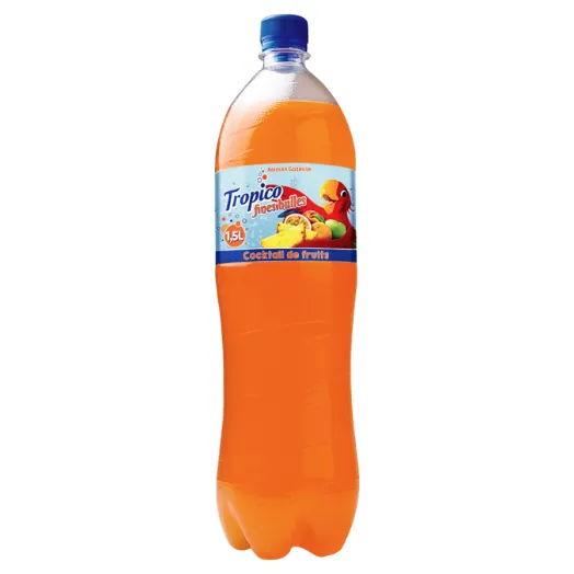 Fines bulles boisson gazeuse cocktail de fruits TROPICO 1,5 L