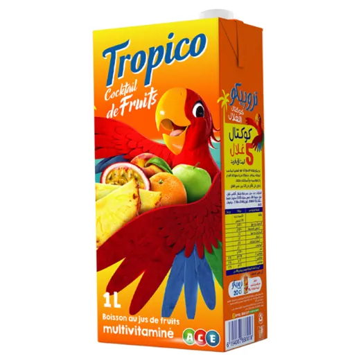Cocktail de fruits boisson au jus multivitaminé TROPICO 1 L