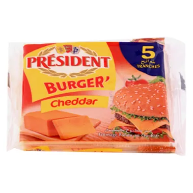 Fromage slice burger Au cheddar PRESIDENT 5 tranches