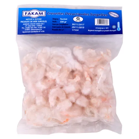 Crevettes décortiquées surgelé FAKAM 500 g