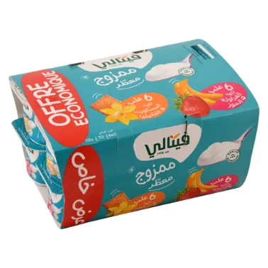 Yaourt brassé Fraise/Banane et Vanille/Biscuit VITALAIT 12 x 70 g
