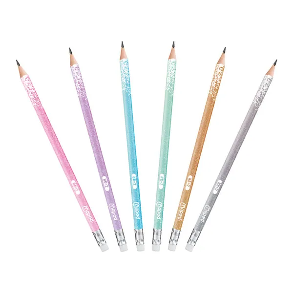 MAPED GRAPHITE PENCILS GLITTER DECO HB