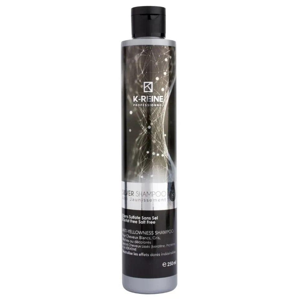 K-reine Silver Shampoing sans Sulfate et sans Sel – Anti-jaunissement – 250 ml