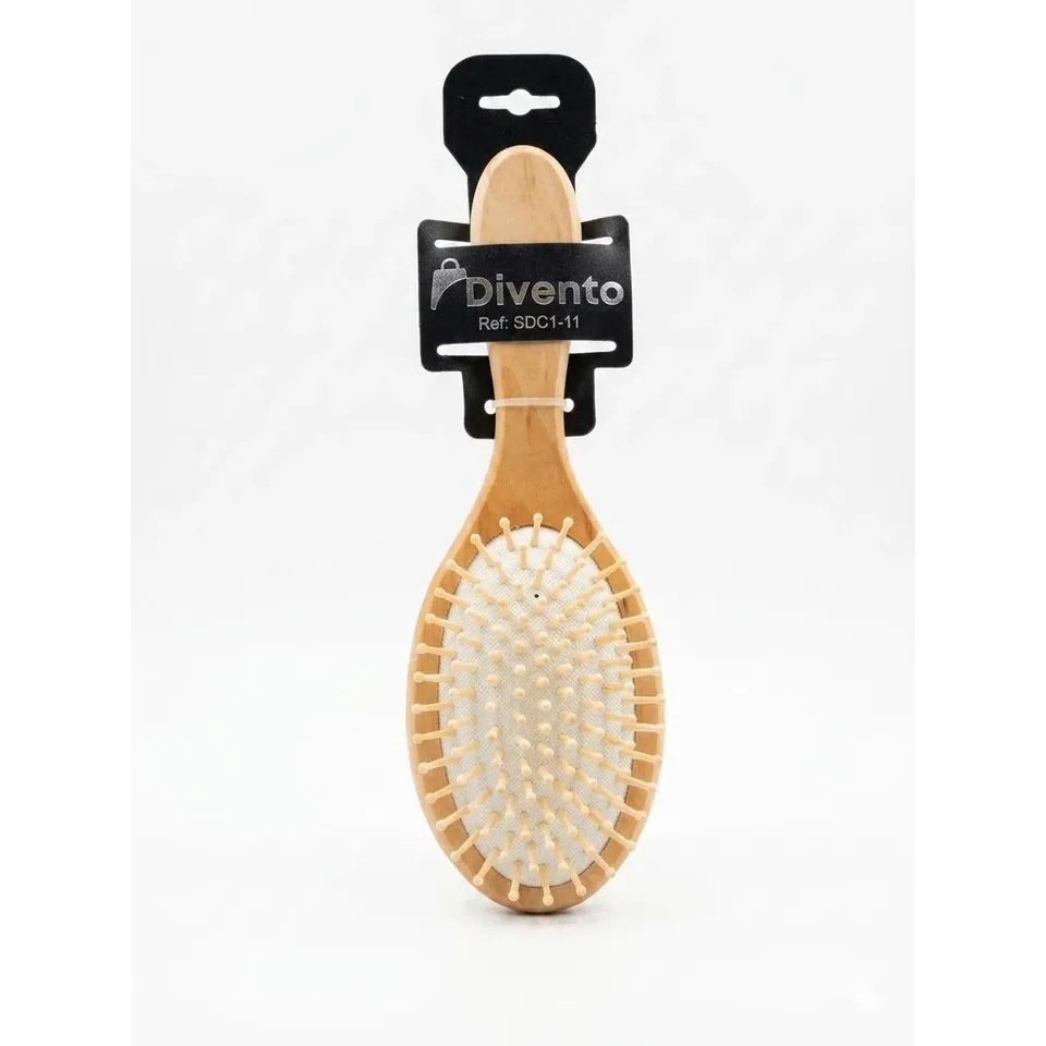 Brosse Pneumatique Ovale en Bois avec Pointes Arrondies