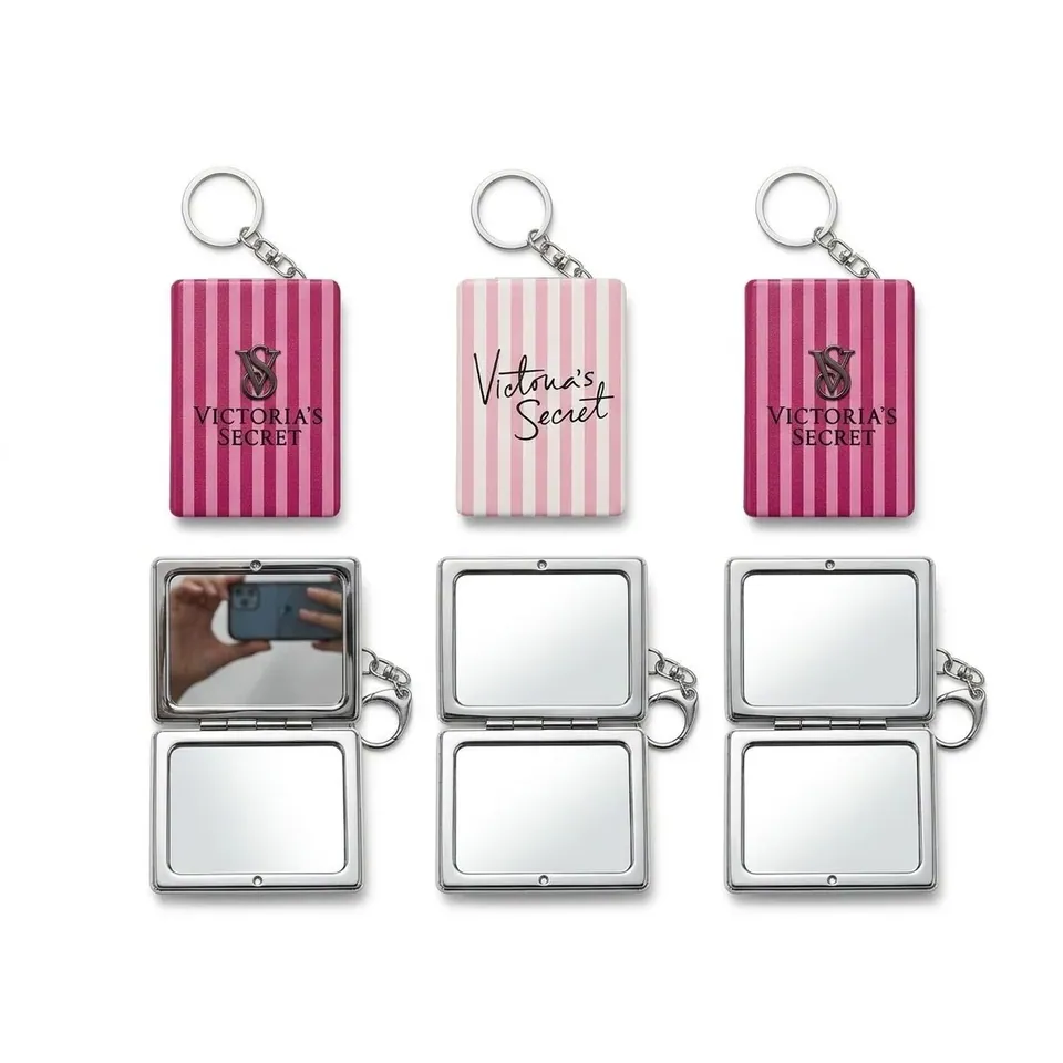 Miroir de Poche Rectangulaire Double Pliant avec Porte Cles Vs