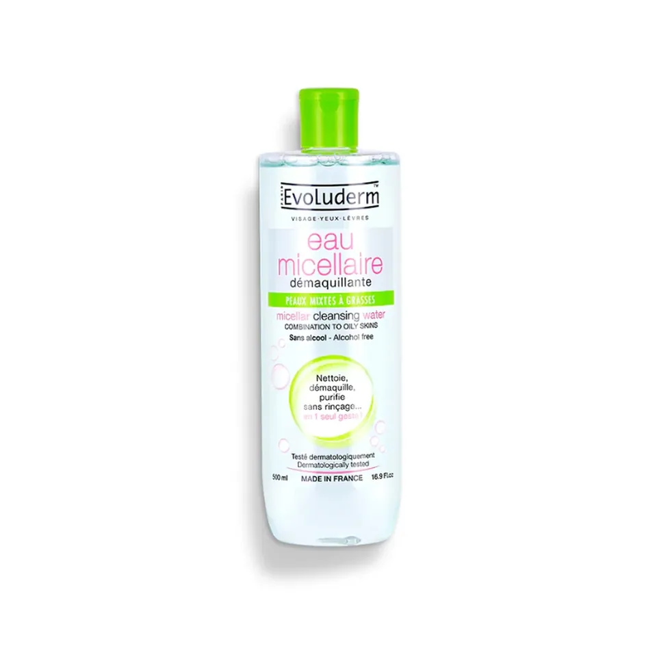 Evoluderm Eau Mecellaire Peaux Mixtes a Grasses 500 ml