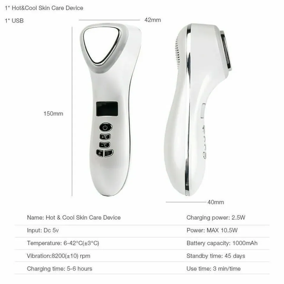 Ultrasonic Face Massager Anti Aging Lcd