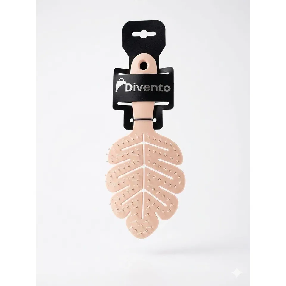 Brosse a Cheveux Demelante Flexible en Forme de Feuille
