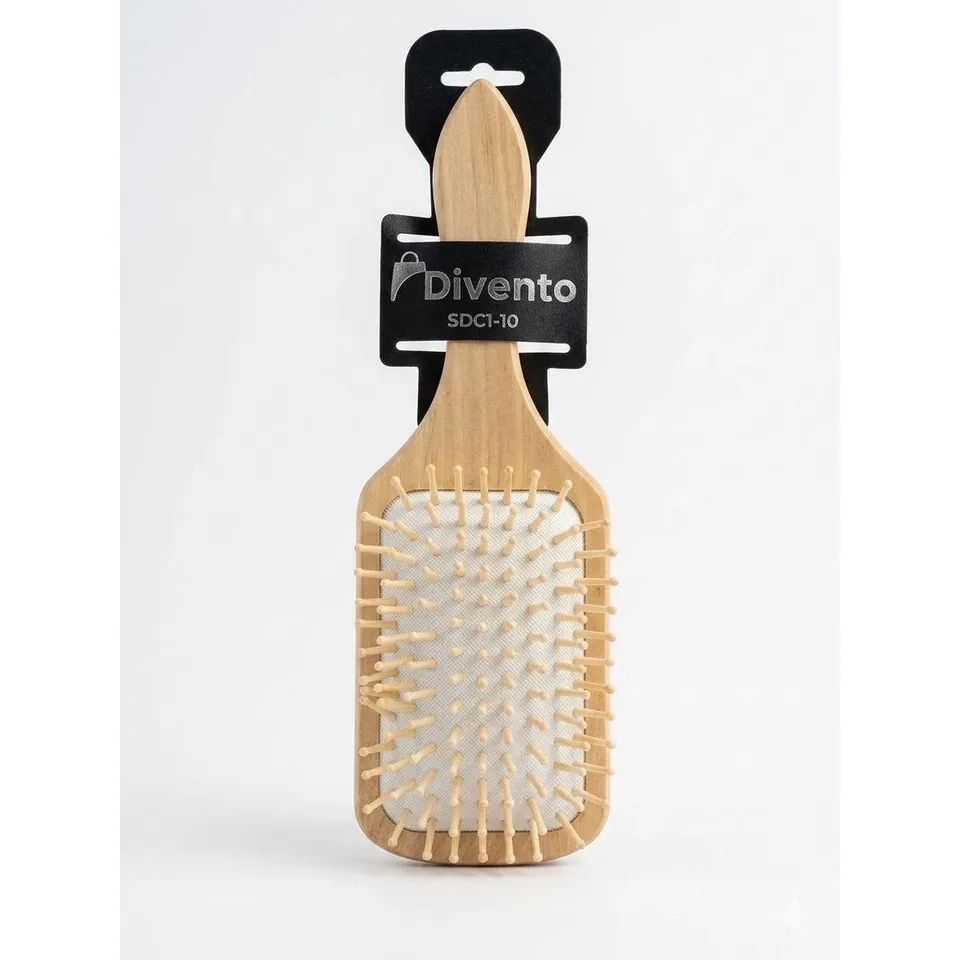 Brosse Pneumatique Plate en Bois avec Pointes Arrondies