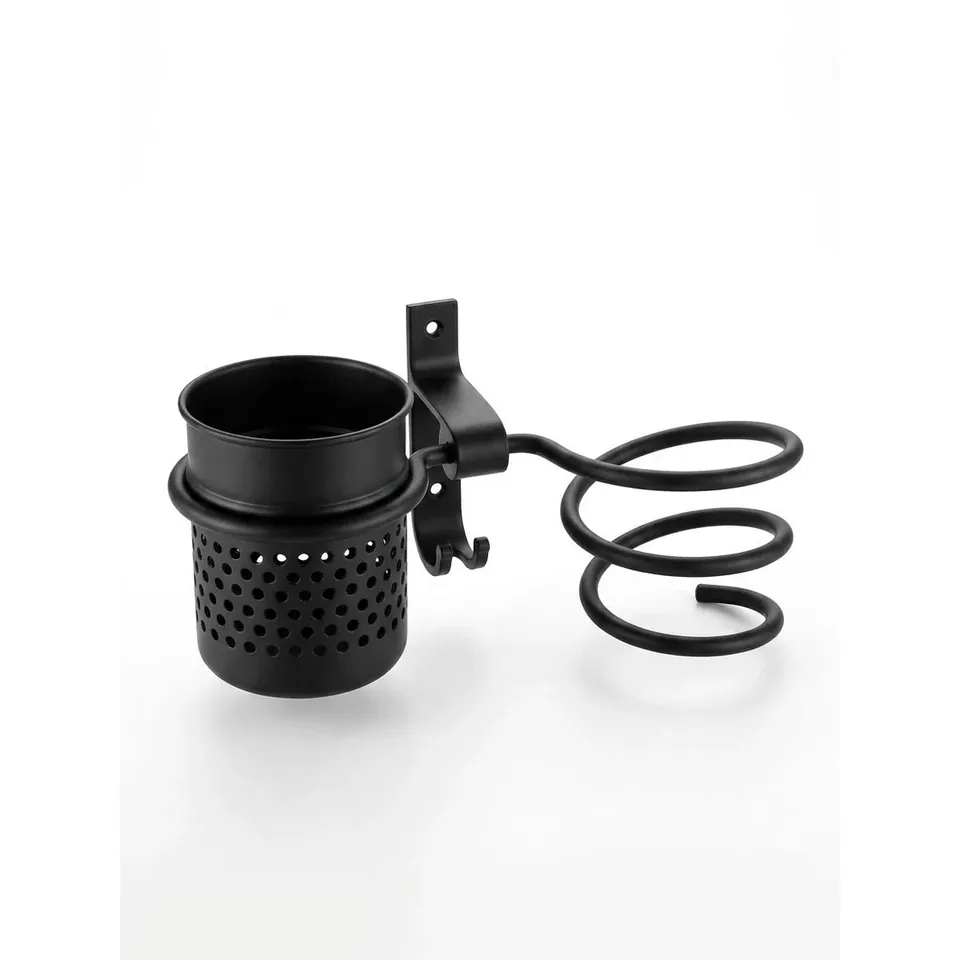 Support en Metal pour Seche-cheveux&brosse Noir