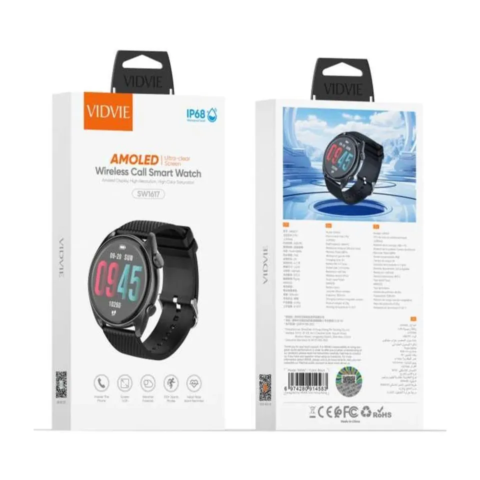 VIDVIE Montre connectée AMOLED appels Bluetooth SW1617