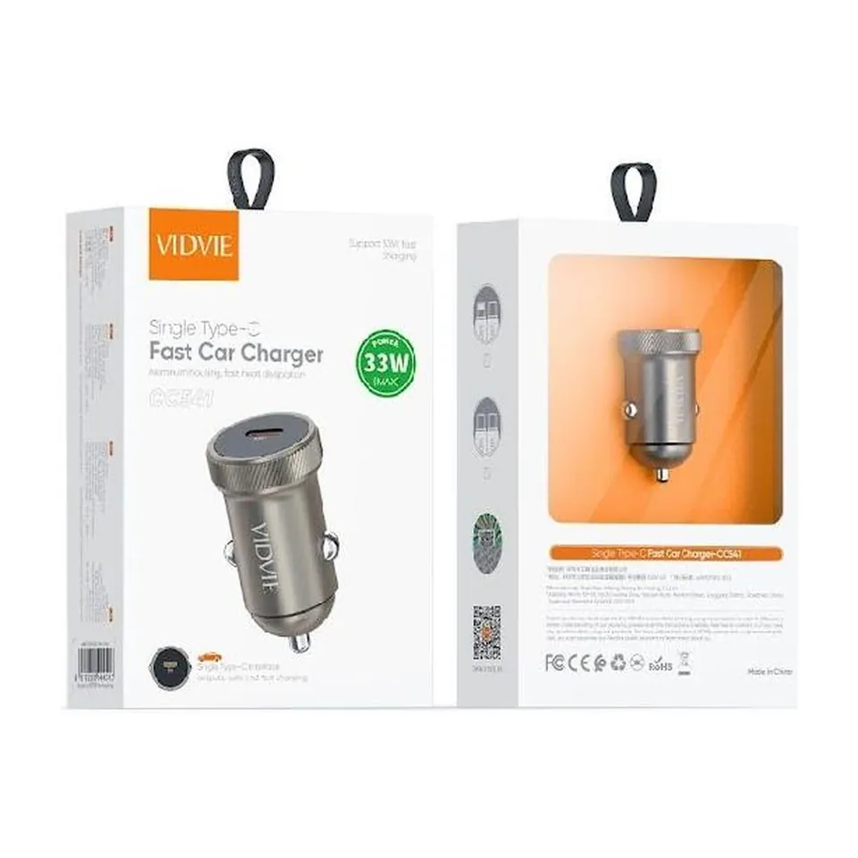 VIDVIE Chargeur allume-cigare USB-C CC541 – 33 W