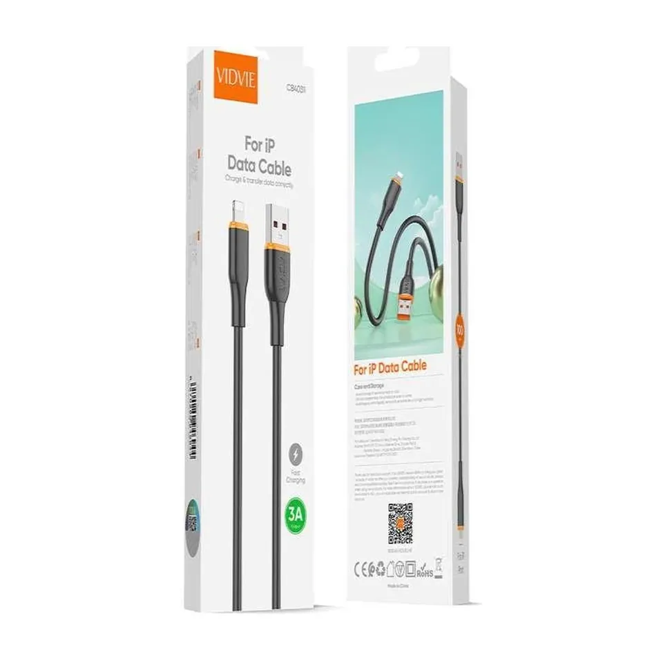 VIDVIE Câble USB-A vers Lightning CB4031i – 3 A