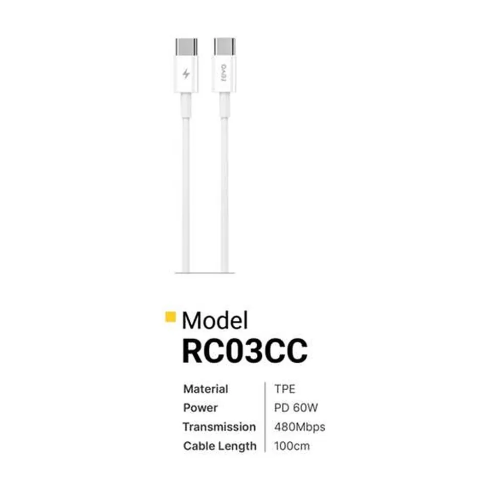 Revo Câble USB-C vers USB-C RC03CC – TPE 3 A