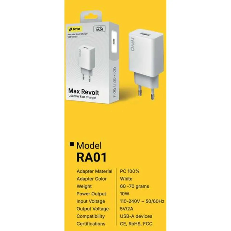 Revo Chargeur secteur RA01 – 10 W