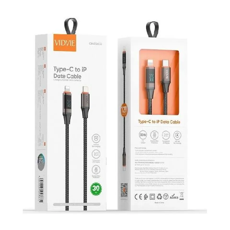 VIDVIE Câble USB-C vers Lightning CB4036 – PD 30 W