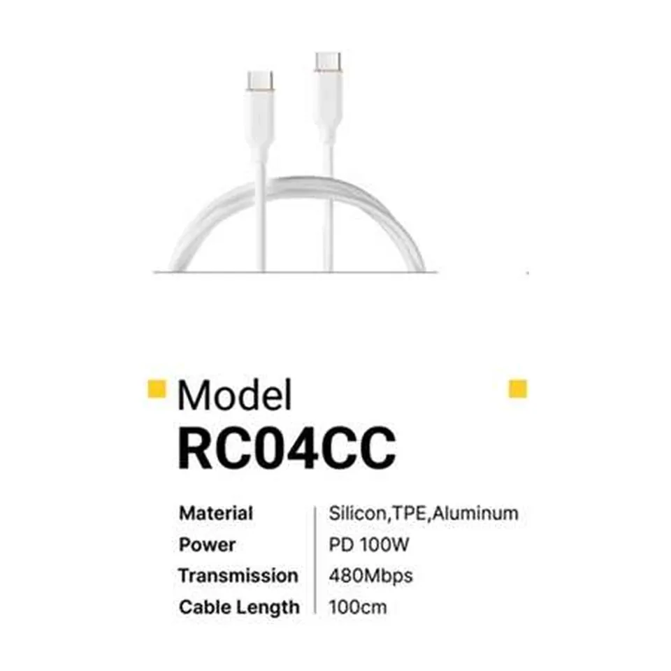 Revo Câble USB-C vers USB-C RC04CC – silicone PD 100 W