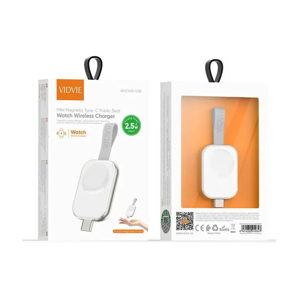 VIDVIE Mini chargeur magnétique Apple Watch USB-C WLC1412-C02 – 2,5 W