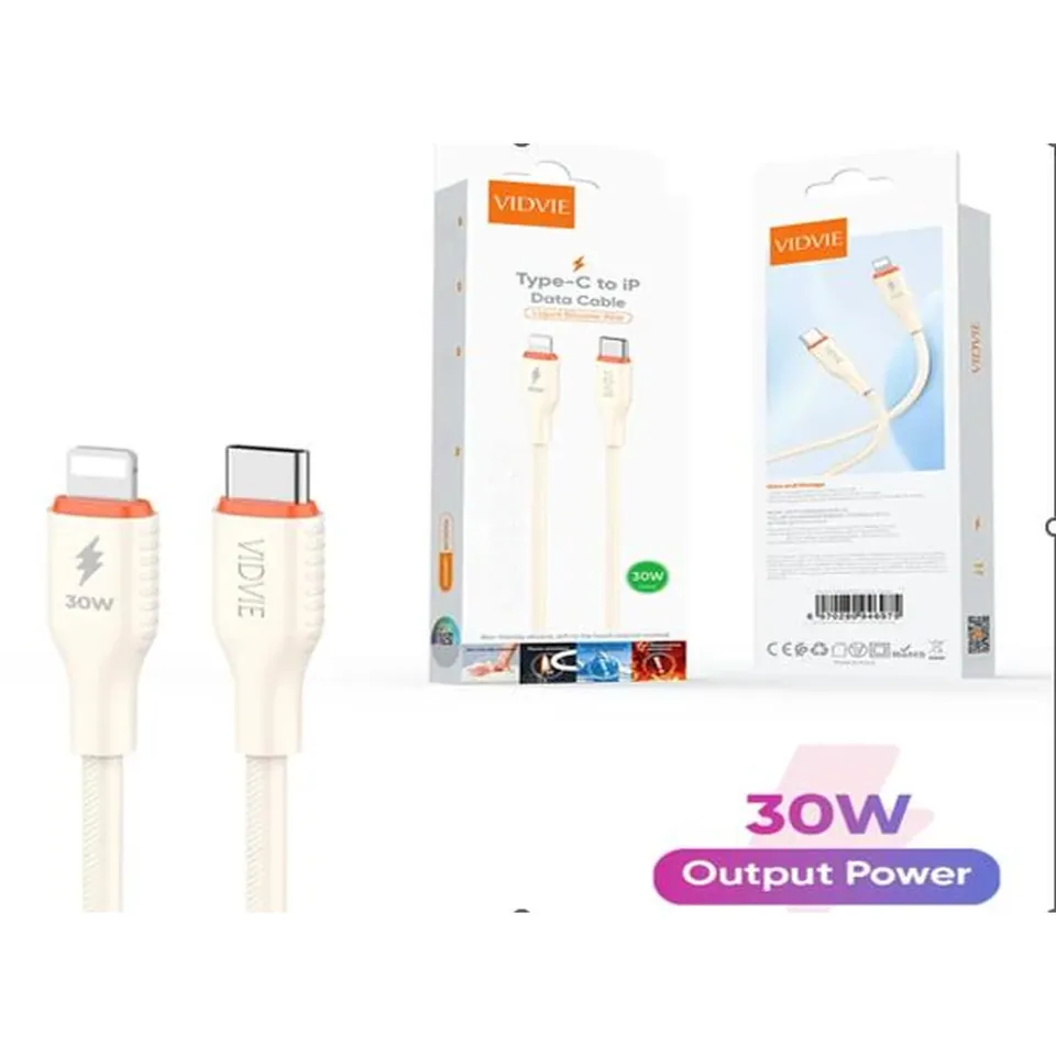 VIDVIE Câble USB-C vers Lightning CB4050 – PD 30 W – silicone
